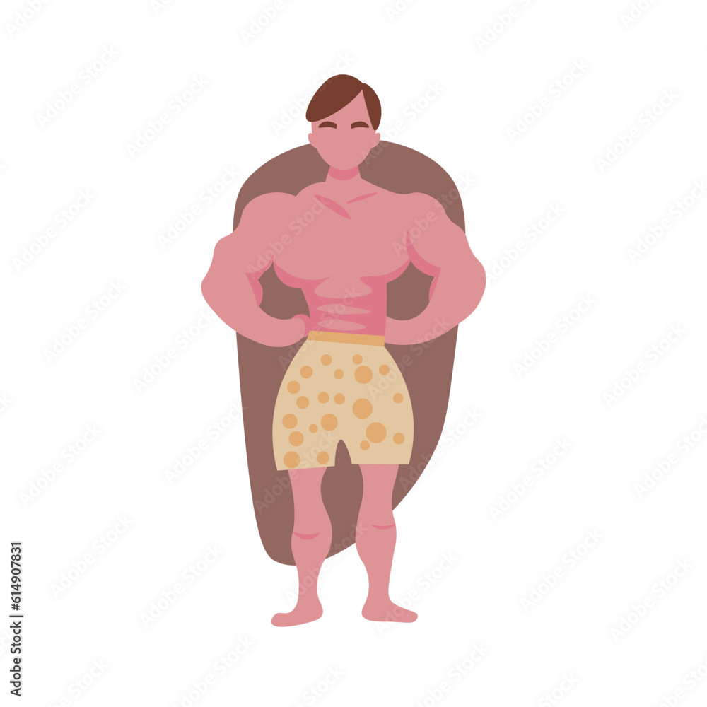 Muscled man in underwear on white background