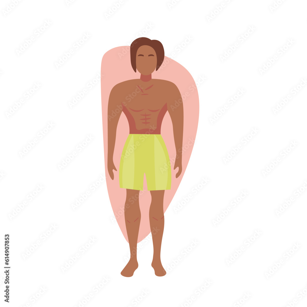 Man in underwear on white background