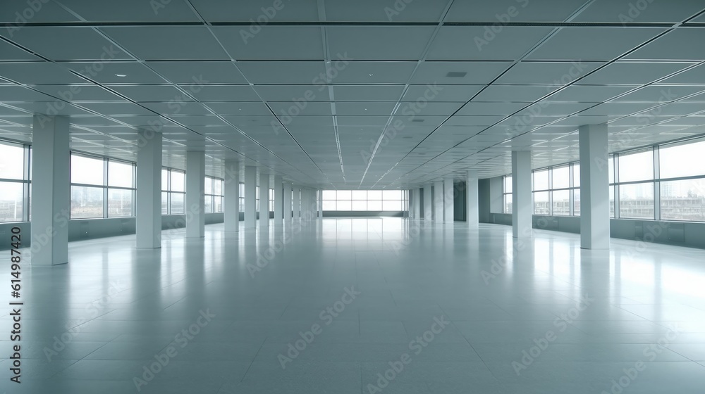 Empty corridor in the modern office building.