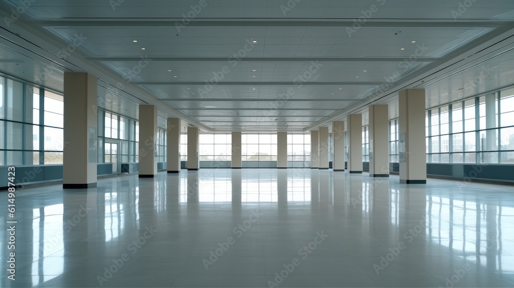 Empty corridor in the modern office building.