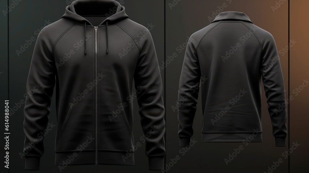 Long sleeve jacket hoodie front back, Fashionable template sweatshirt casual clothes For hiking and 