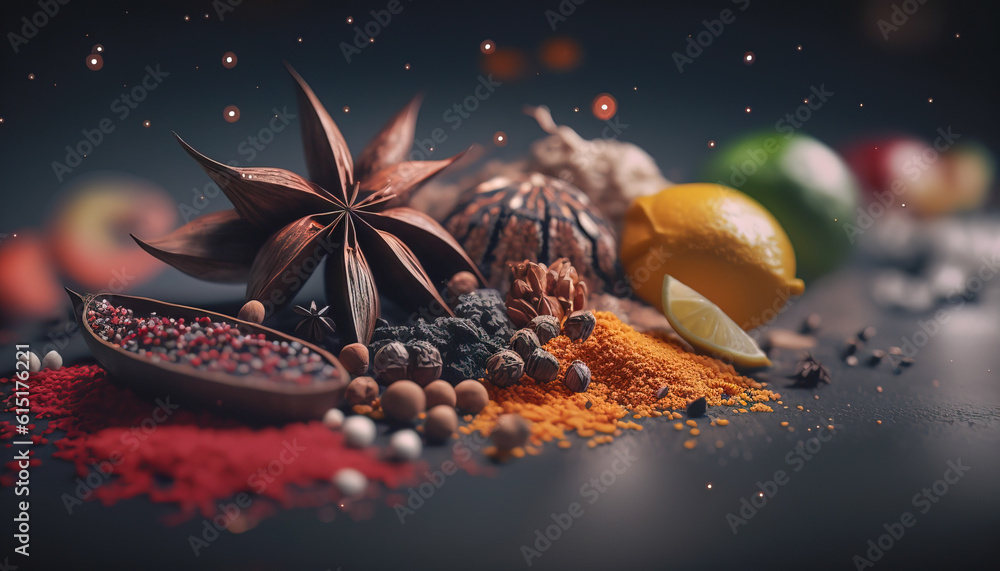 Spice Bazaar: A Flavorful Collection of Spices and Blends for Any Global Cuisine - ai generated