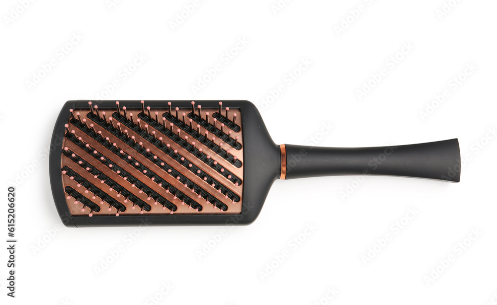 Hair brush on white background