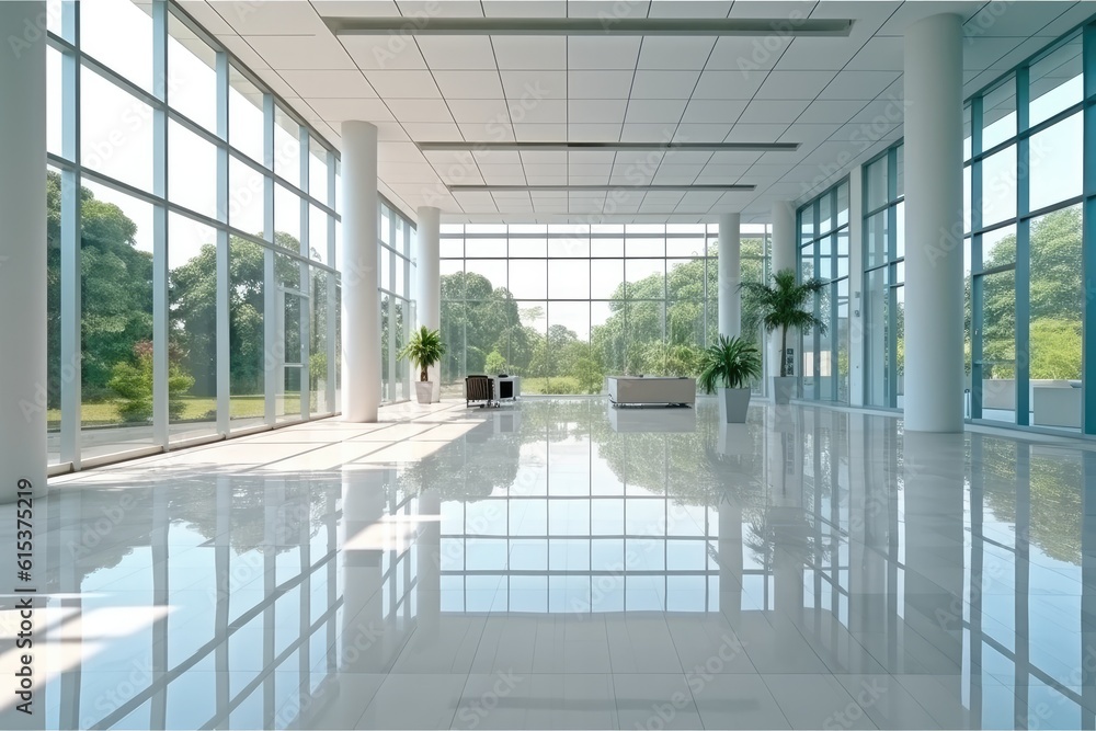 Empty interior hall with modern design.