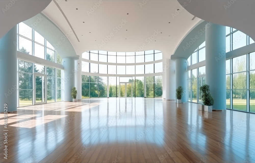 Empty interior hall with modern design.