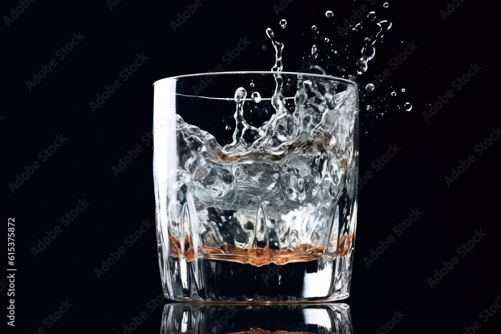 Splashing water, Splashing water in a glass.