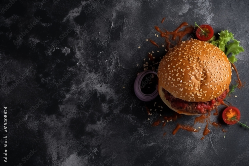 Burger on a concrete background