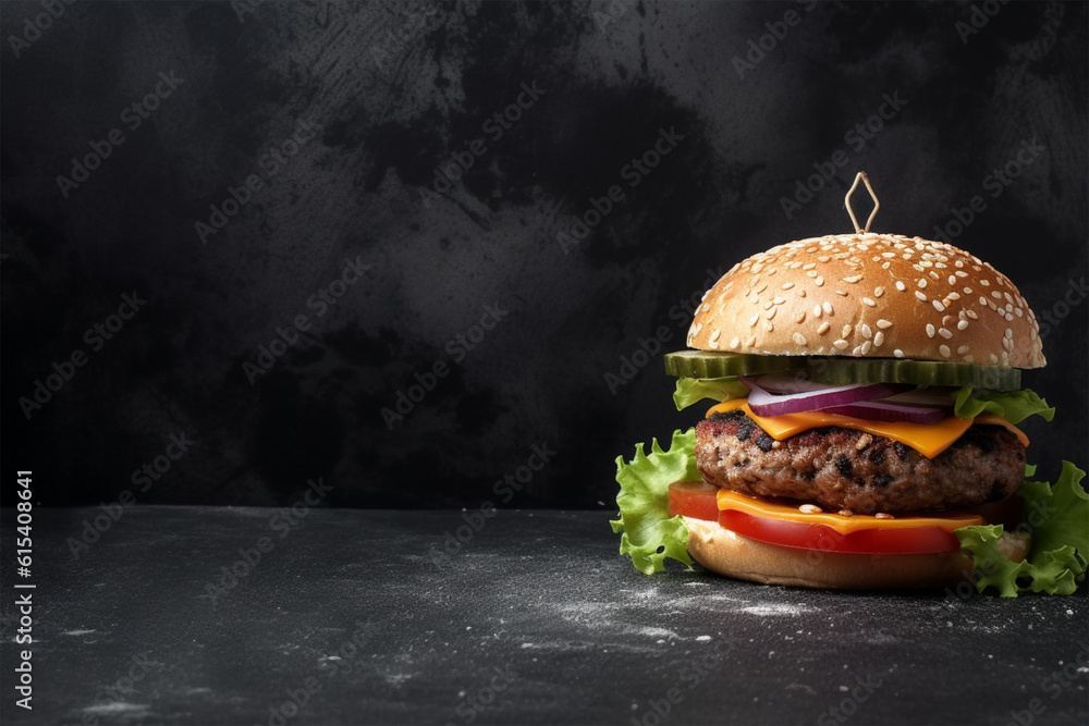 Burger on a concrete background