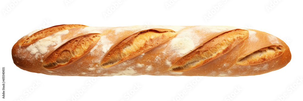 Baguette isolated on transparent or white background, png