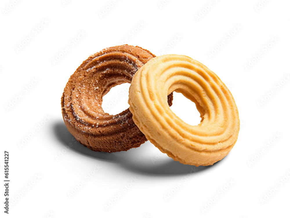 Cookie rings isolated on transparent or white background, png