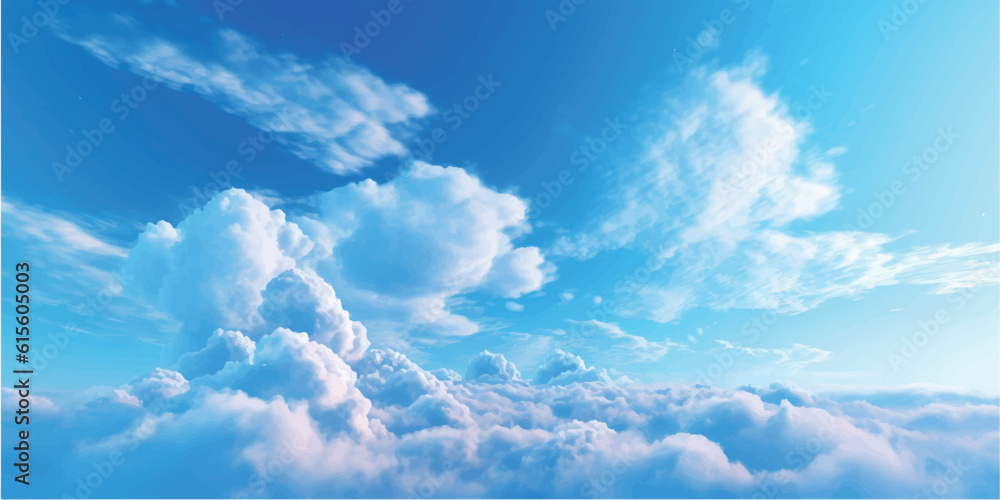 Summer sky and clouds. Nature outdoor background 