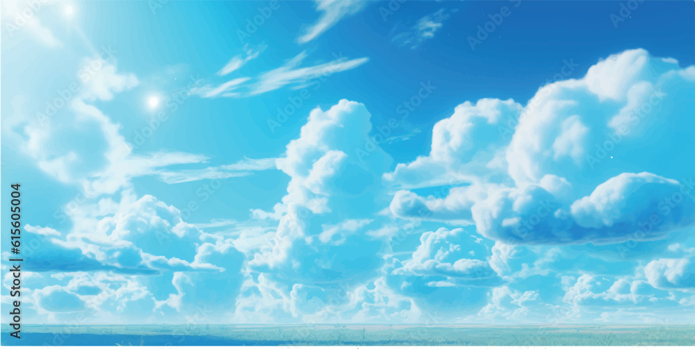 Summer sky and clouds. Nature outdoor background 