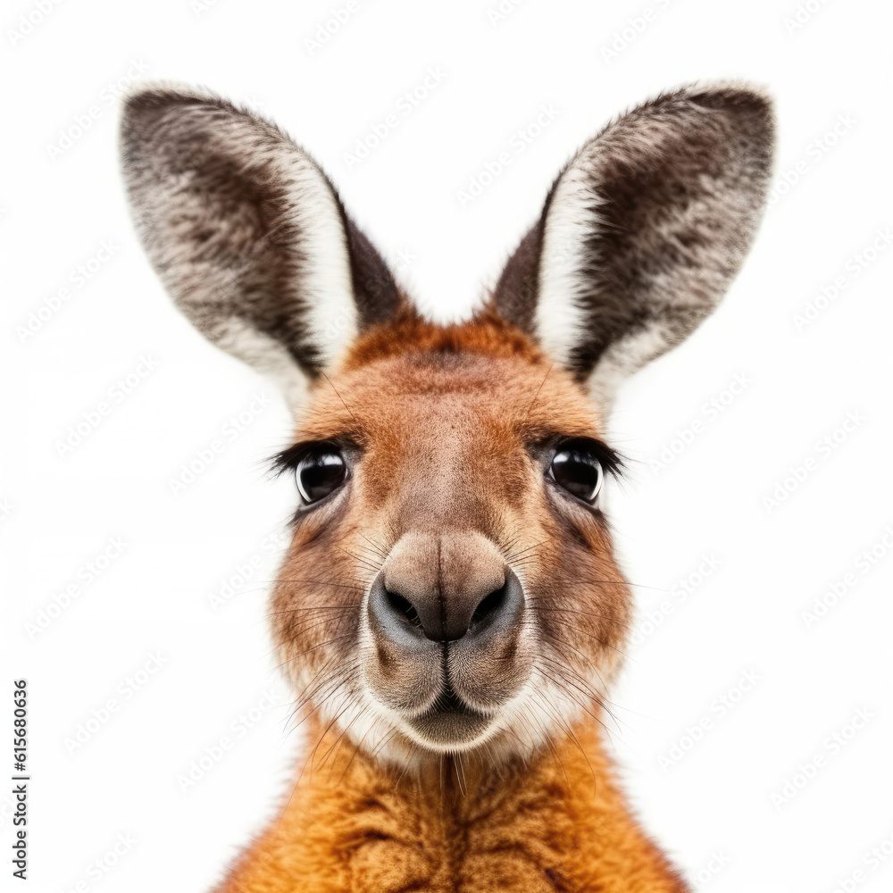 Closeup of a Kangaroos (Macropus rufus) face