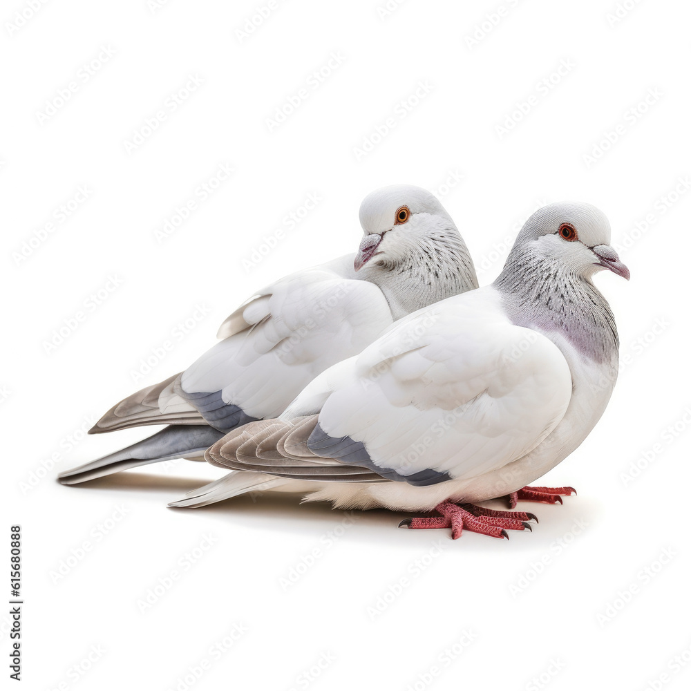 Two Doves (Columba livia) cooing together