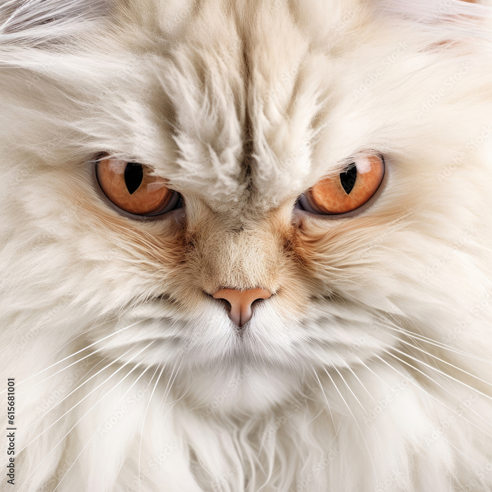 Closeup of a Persian Cats (Felis catus) face