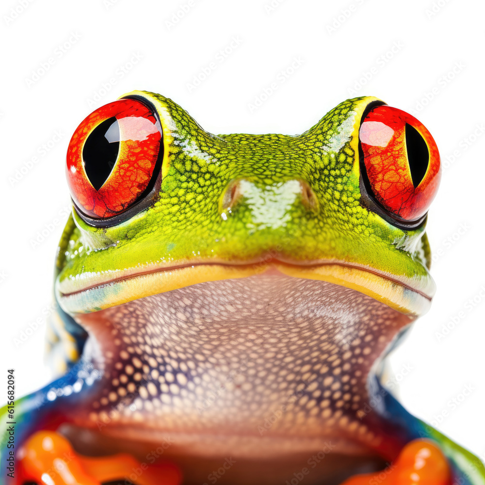 Closeup of a Red-Eyed Tree Frogs (Agalychnis callidryas) face