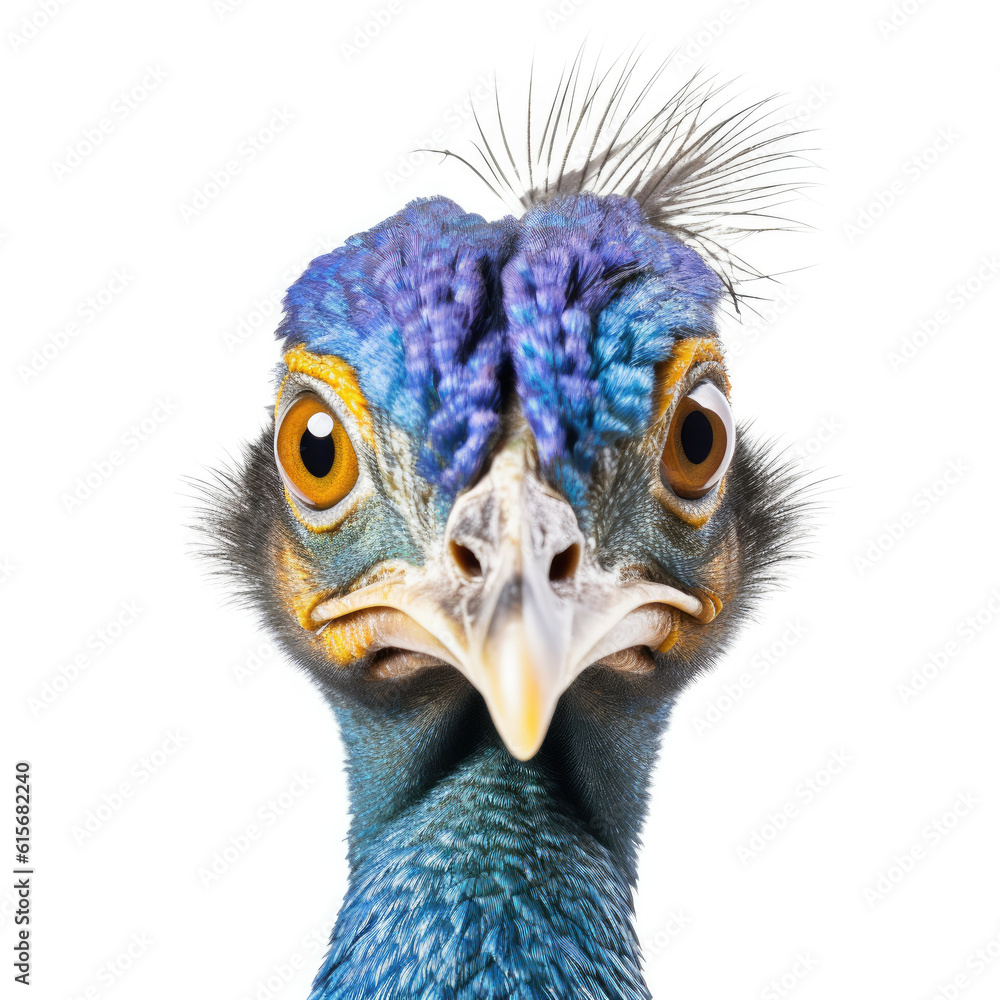 Closeup of a Peacocks (Pavo cristatus) face