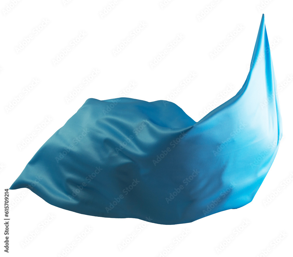 Blue cloth flutters