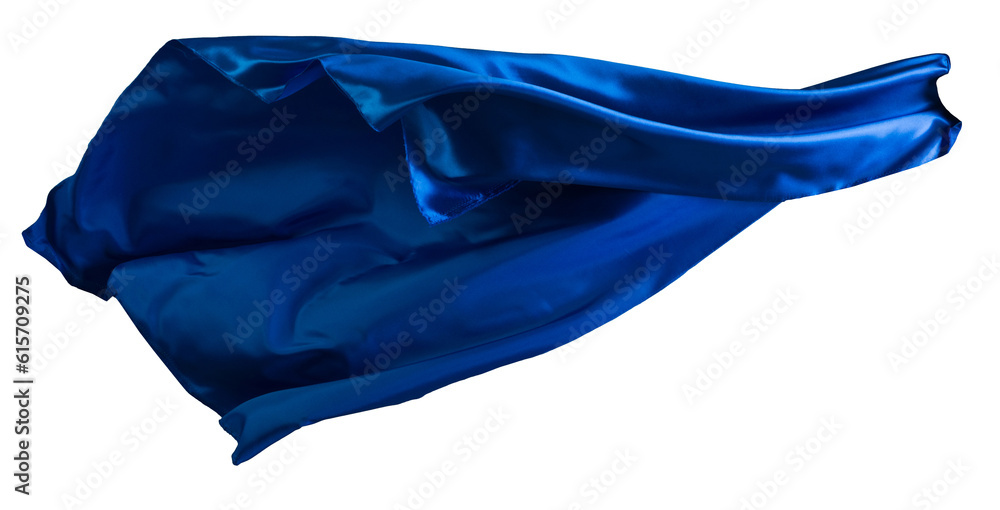 Blue cloth flutters