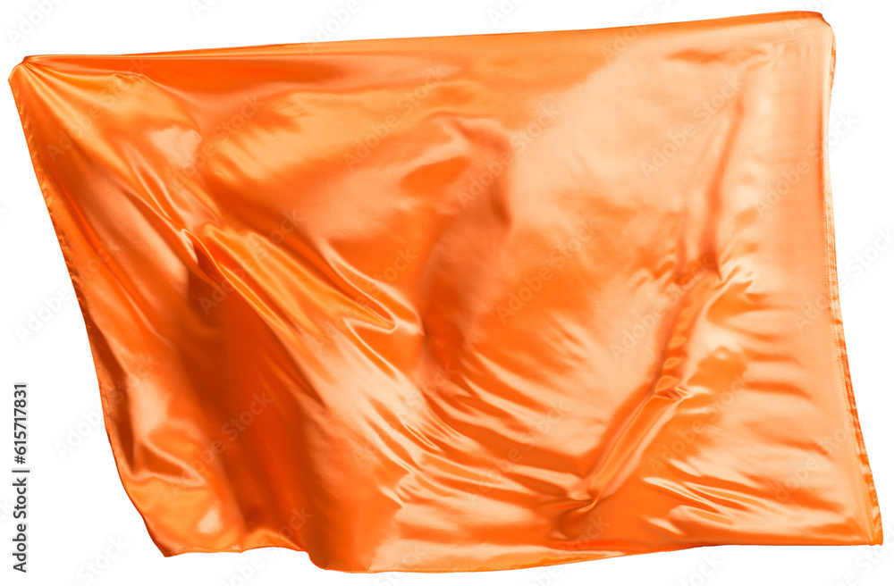 Orange cloth flutters