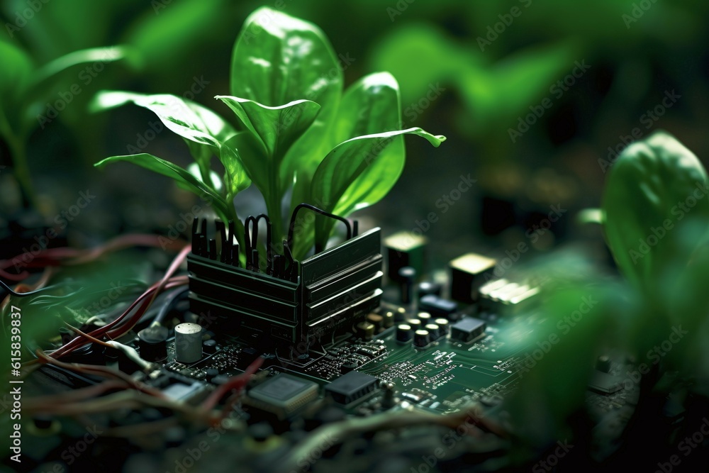 Mainboard cpu with plant