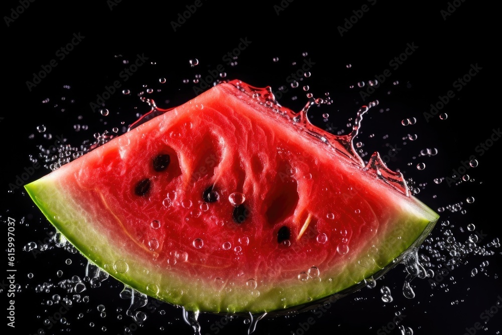 Watermelon with water drops isolated on white background.