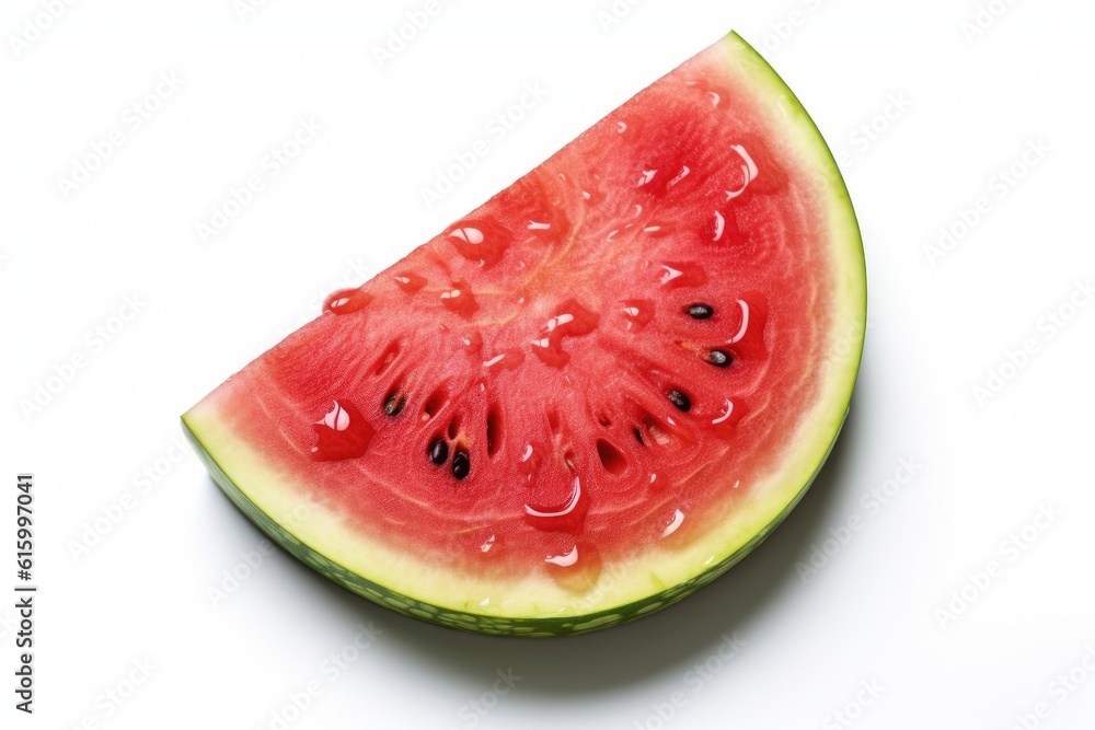 Watermelon with water drops isolated on white background.