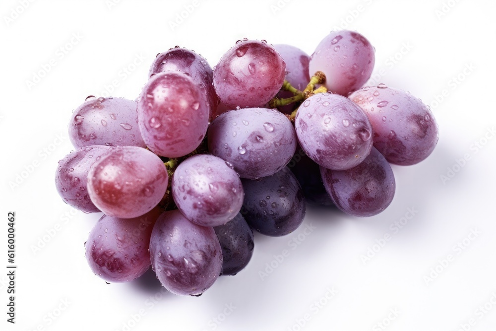 Fresh grapes isolated on white background. Generative Ai