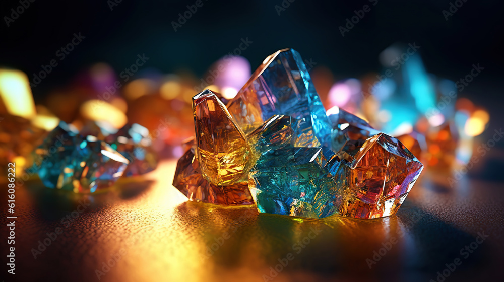 Amazing bright and shiny Euchlorine crystal cluster background. Jewel mineral detailed macro. Genera