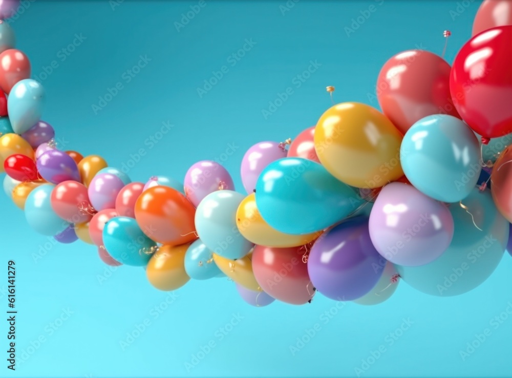 Multi colored balloon background. Illustration AI Generative.