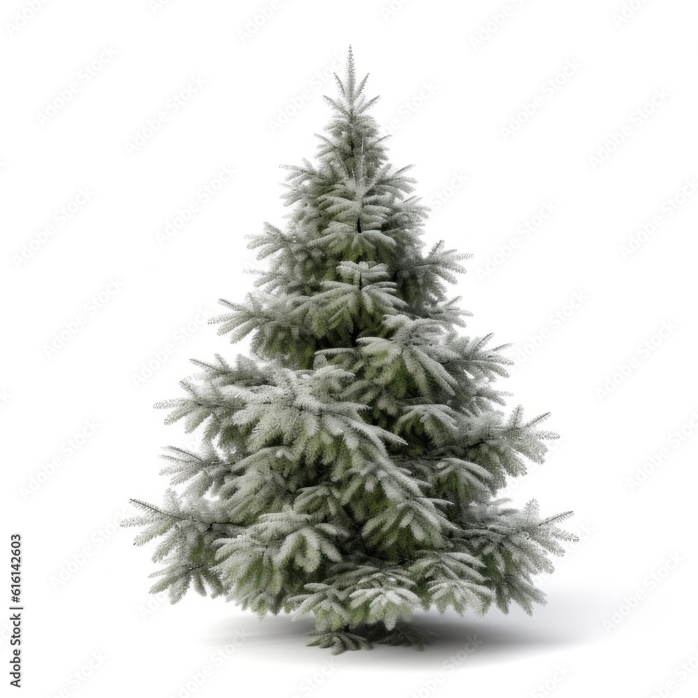 Christmas tree isolated. Illustration AI Generative.