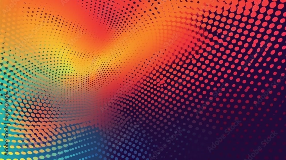 Abstract halftone geometric technology background. Illustration AI Generative.