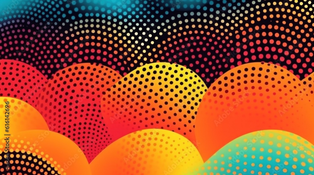 Abstract halftone geometric technology background. Illustration AI Generative.