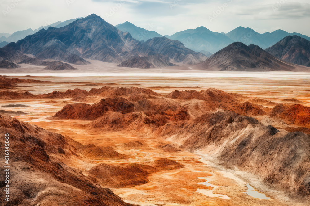 The natural landscape of AI mountains and lakes