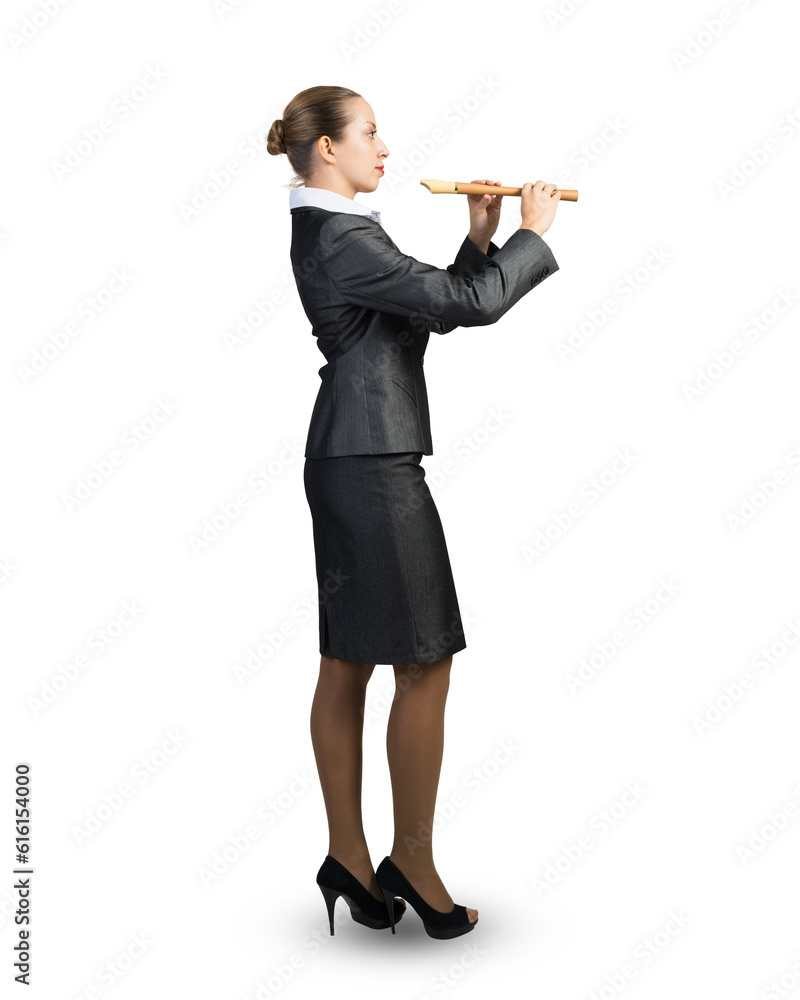 Business woman with flute