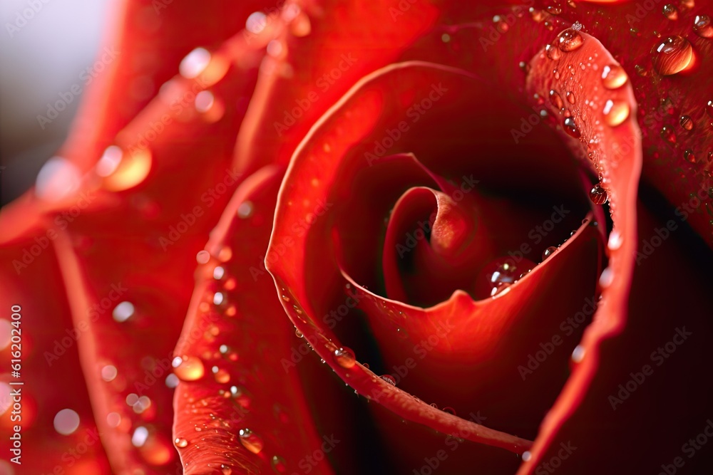 Close-up of Red rose. Genaretive Ai