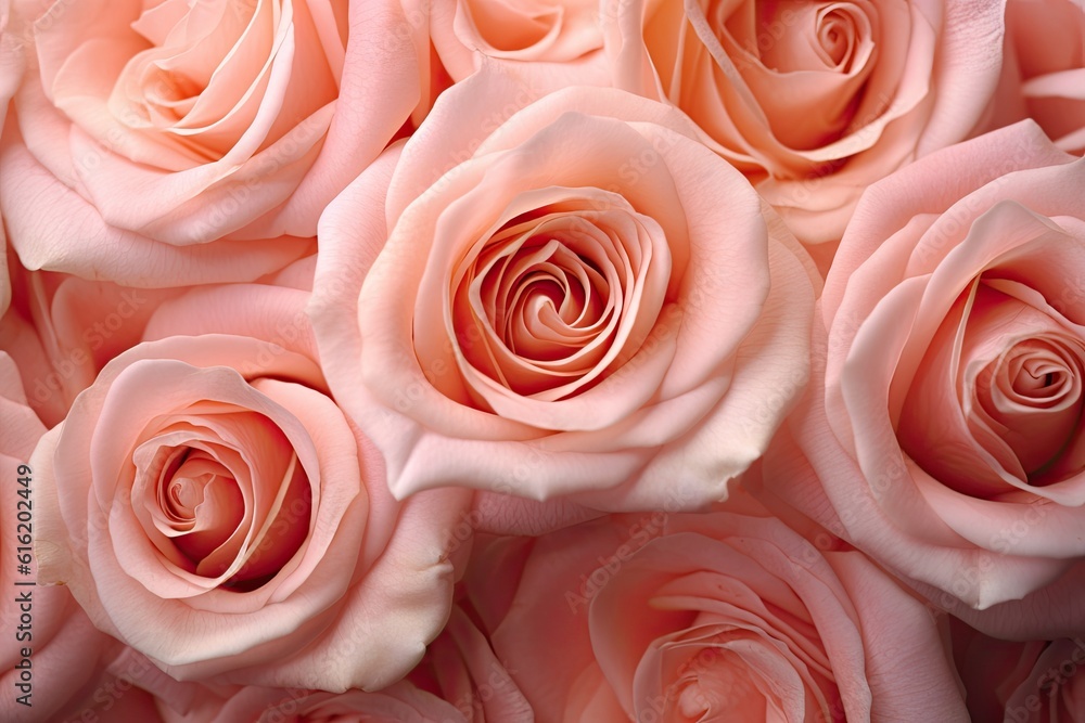 Pattern of pink roses. Genaretive Ai