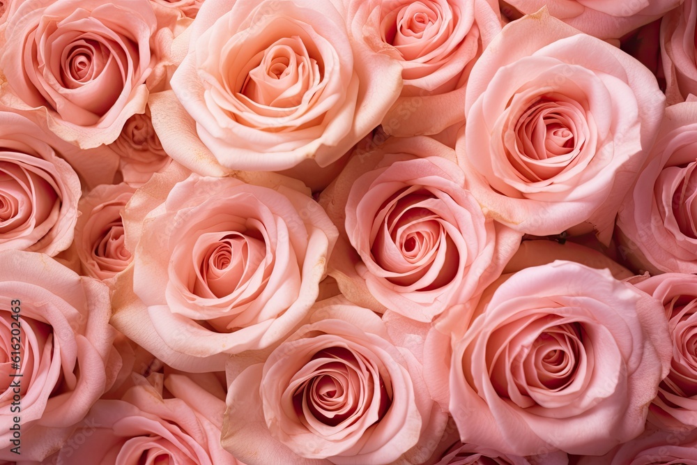 Pattern of pink roses. Genaretive Ai