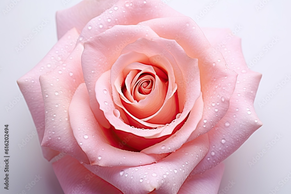 Pink rose flower isolated on white background. Genaretive Ai