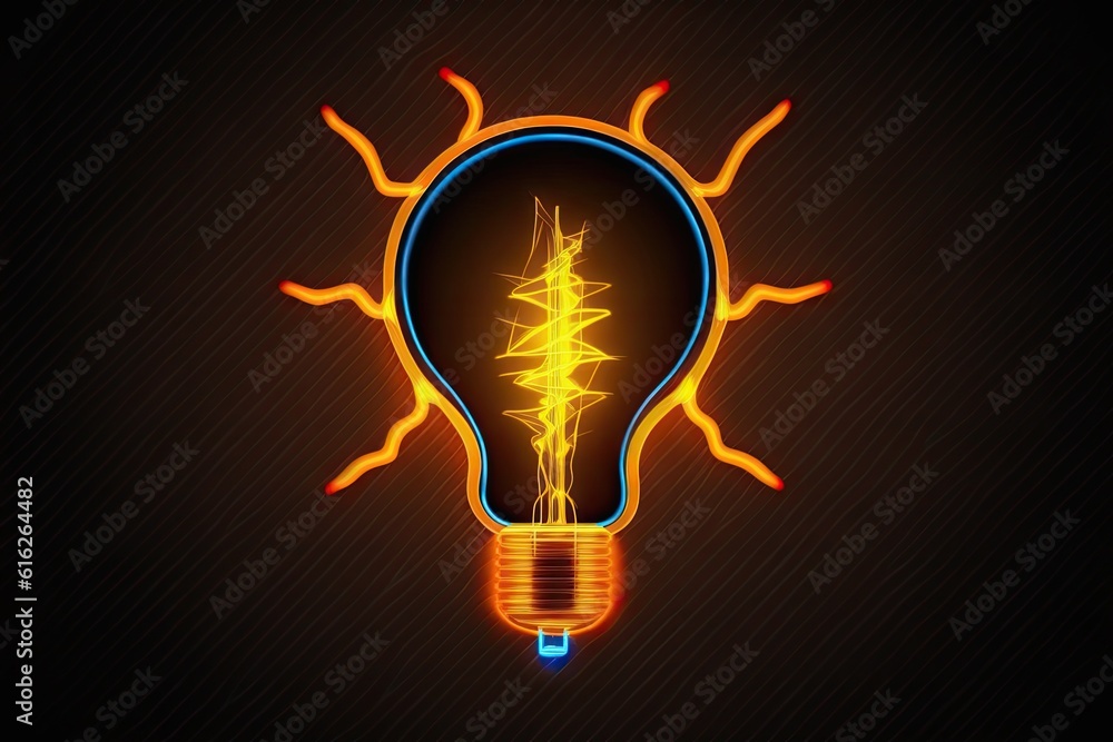 light bulb with a lightning bolt inside, representing creativity and innovation. Generative AI