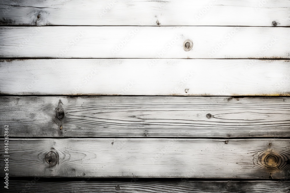 detailed close-up of a rustic wooden plank wall. Generative AI