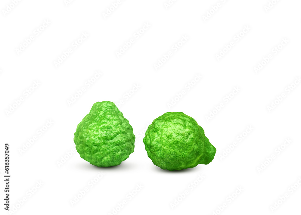 Two whole kaffir limes PNG transparent