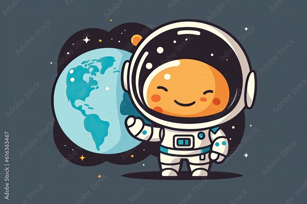 astronaut holding a globe in space. Generative AI