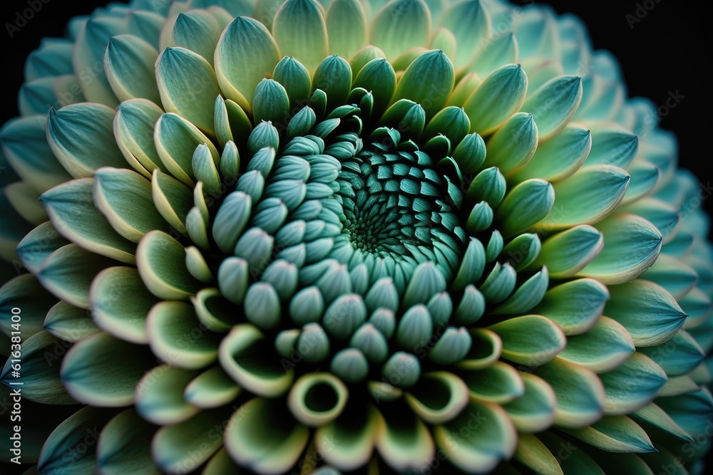 close-up view of a delicate green and white flower. Generative AI