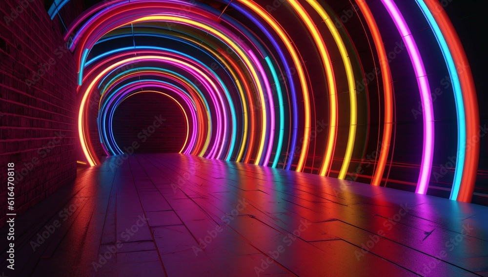 neon light tunnel