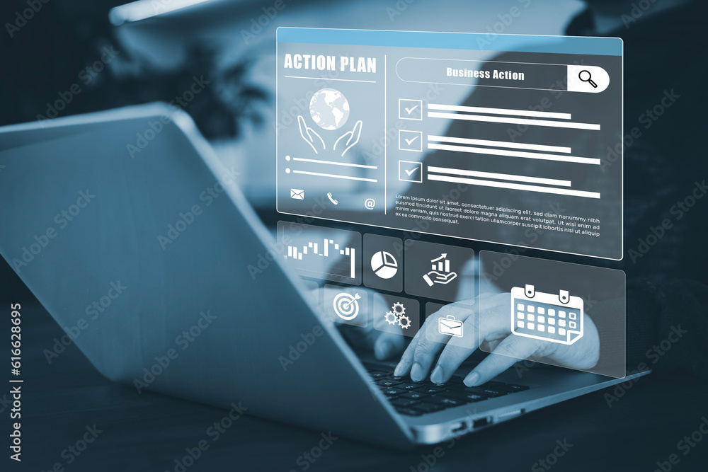 Action business with Working Data Analytics and Data Management Systems and Metrics connected to cor