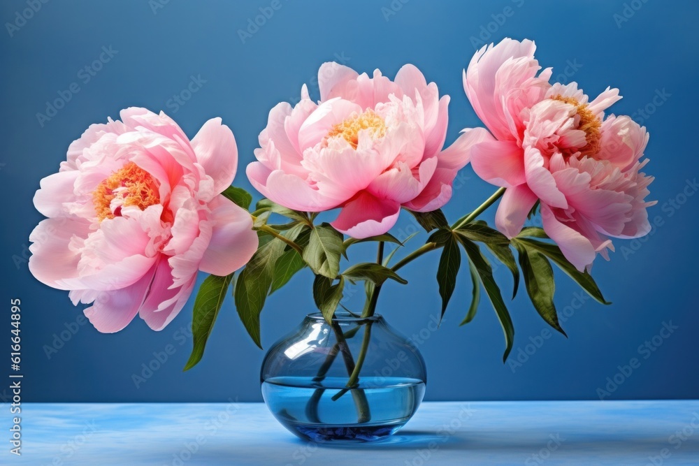 Peony natural background. Illustration AI Generative