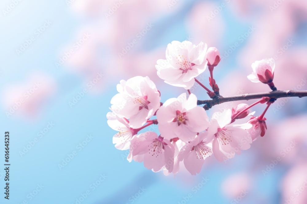 Cherry blossom background. Illustration AI Generative.