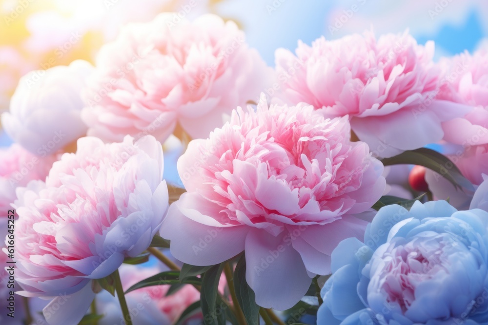 Peony natural background. Illustration AI Generative