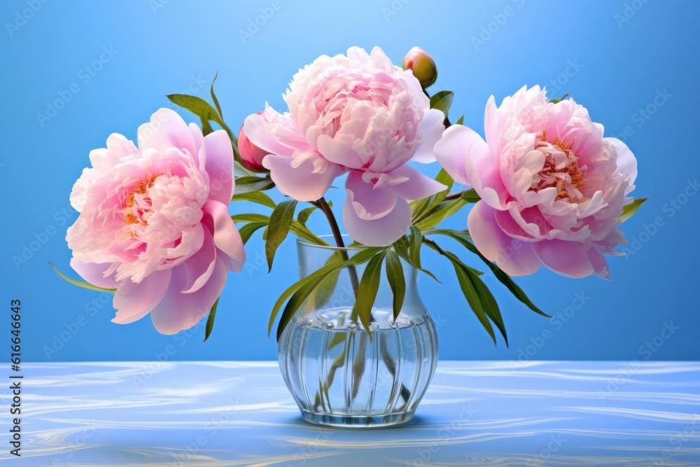 Peony natural background. Illustration AI Generative